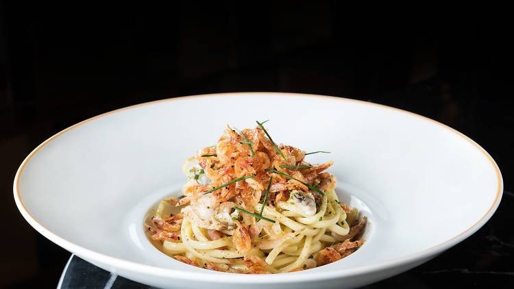 Artisanal Linguini, Sakura Shrimp     