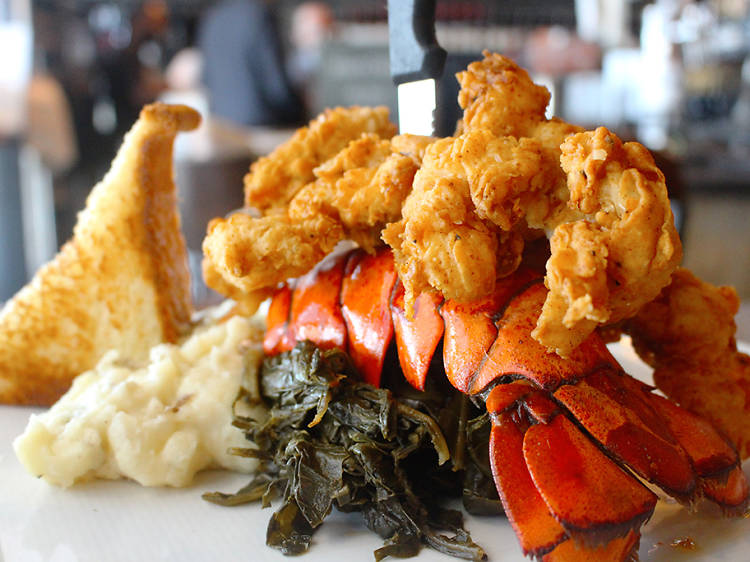 Chicken-fried lobster tail at Max’s Wine Dive in Houston, TX