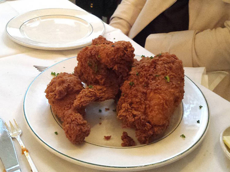 Fried chicken at Galatoire’s in New Orleans, LA