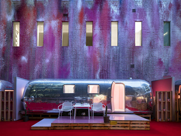 Spend the night in a luxe ‘70s Airstream on top of an inner-city carpark