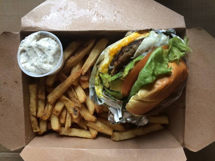 Lentil Brown Rice Burger at Butcher & the Burger