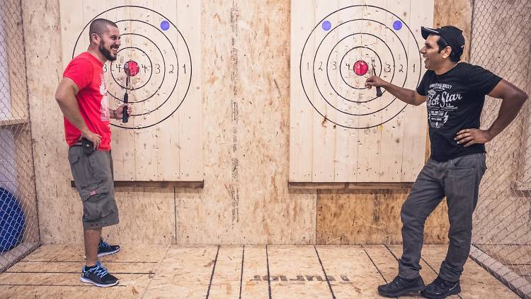 Blow off some steam at Bad Axe Throwing