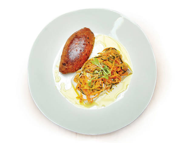 Corvina com migas Corvina com migas