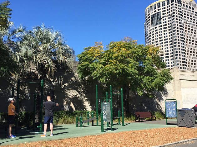 Observatory Hill outdoor gym Observatory Hill outdoor gym with blue skies
