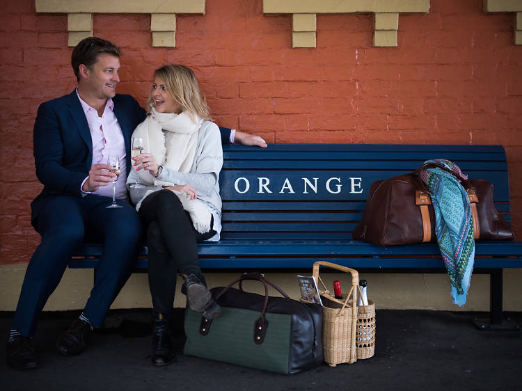 Orange Wine Festival train platform