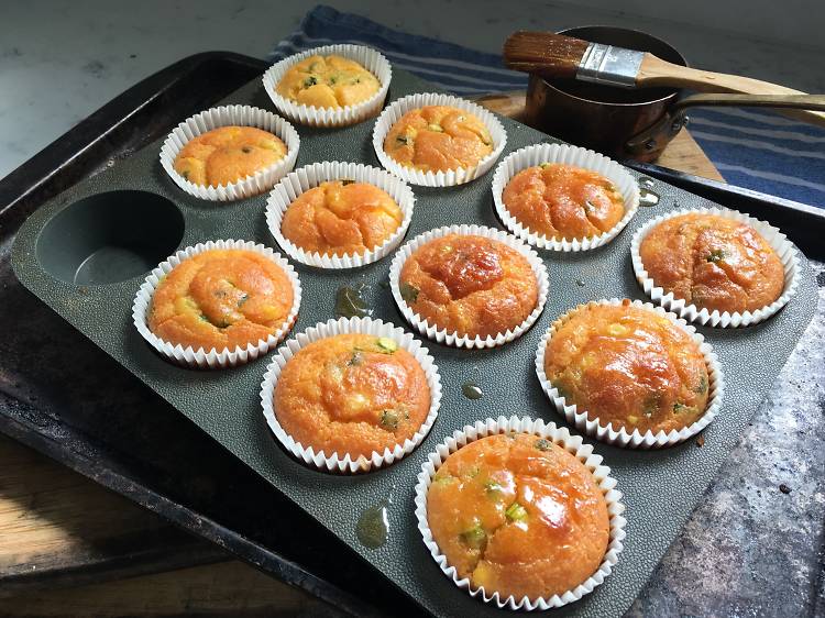 Cornbread bites with Jack Daniel’s Glaze