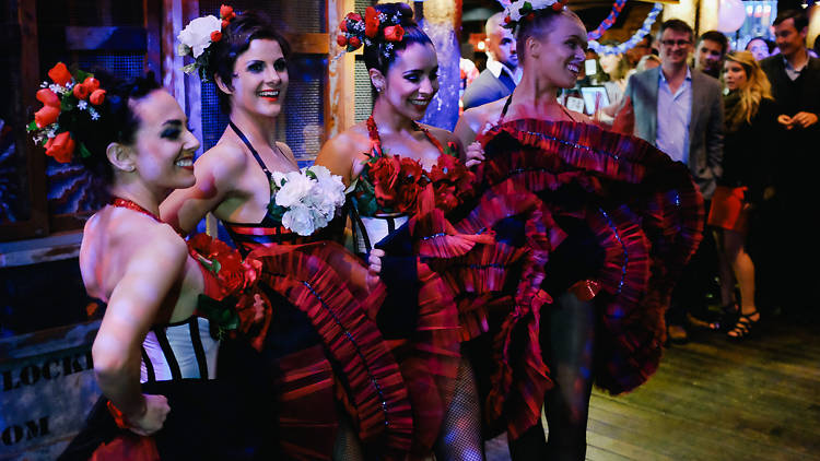 Singing 'La Marsellaise' with the crowd at the Argyle on Bastille Day