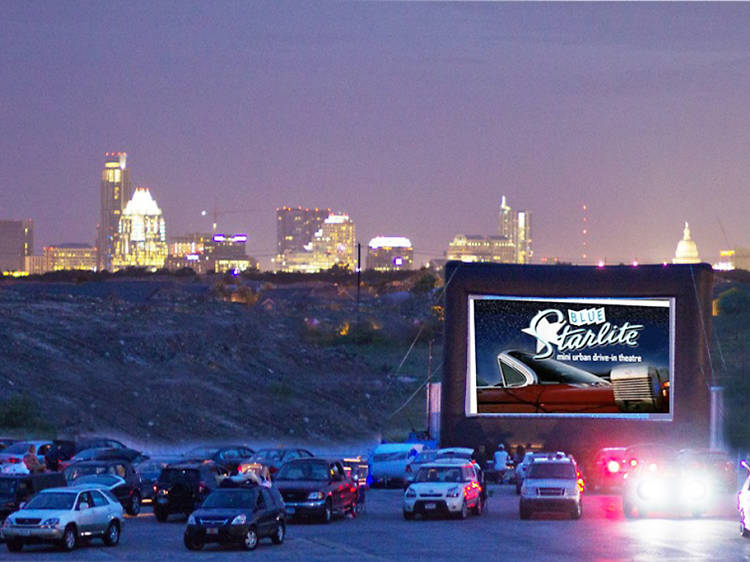 Blue Starlite Mini Urban Drive-In movie theater