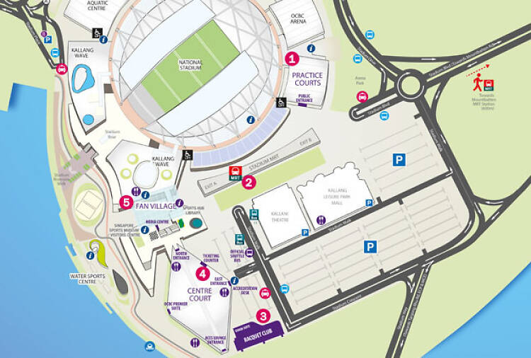 Map and directions to WTA Finals Singapore