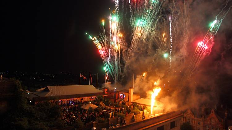 Spanish Garden with Fireworks