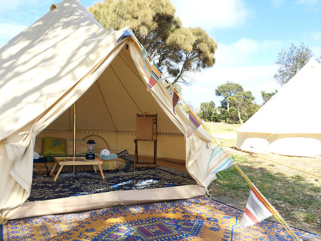 Tent nailing at camp
