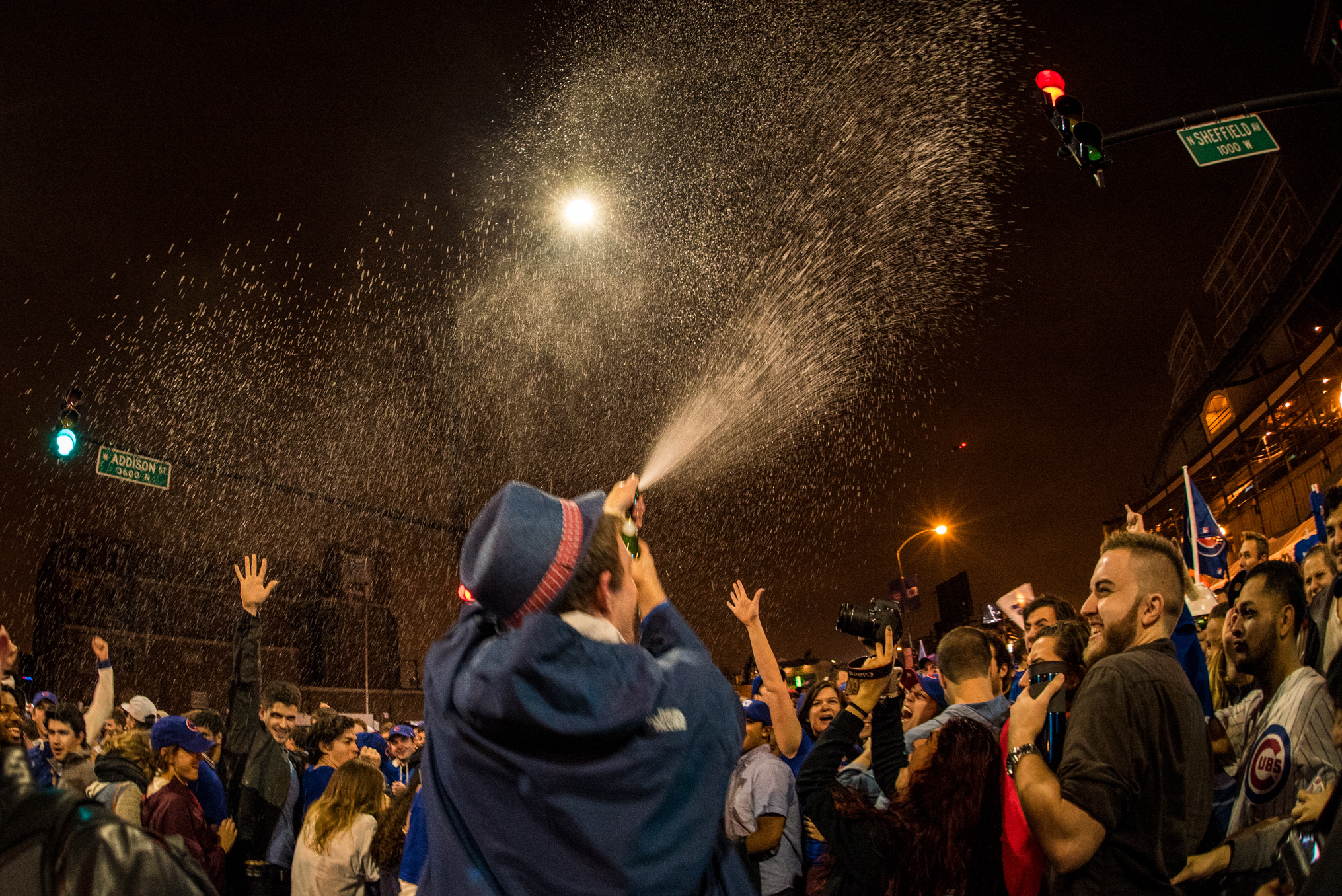 The Chicago Cubs celebrate winning Game 7 of the 2016 World Series  Spotlight Photo Print - Item # VARPFSAATU225 - Posterazzi