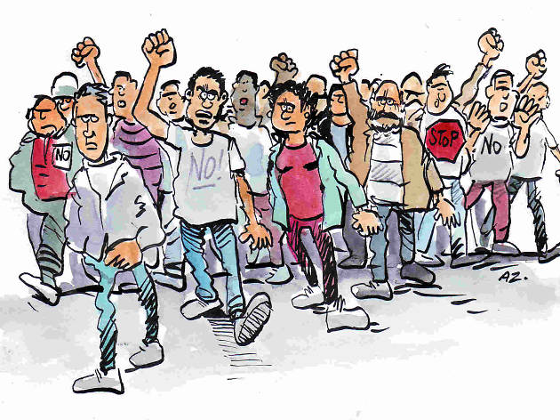 Dibuix veïns manifestació Dibuix veïns manifestació