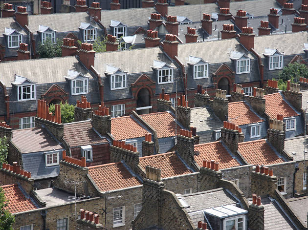 Terraced London houses in Whitechapel Terraced London houses in Whitechapel