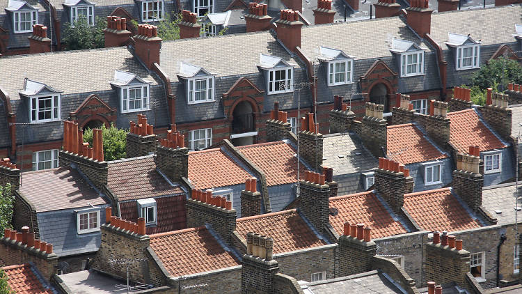 Terraced London houses in Whitechapel