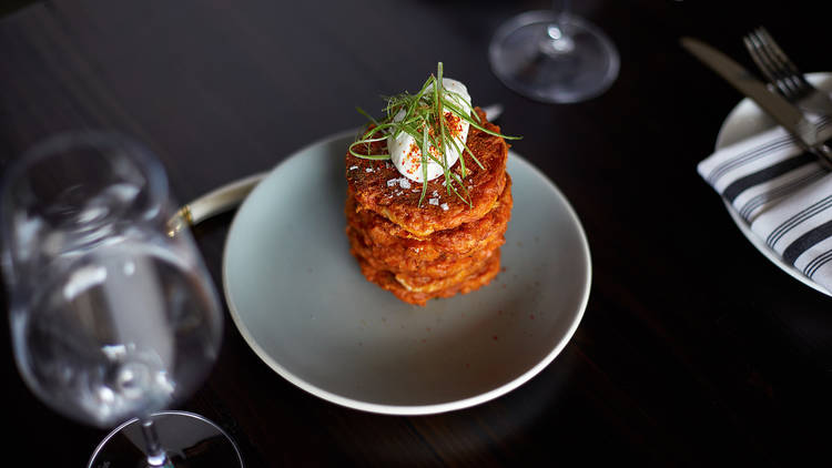 Kimchi Latkes at Leona