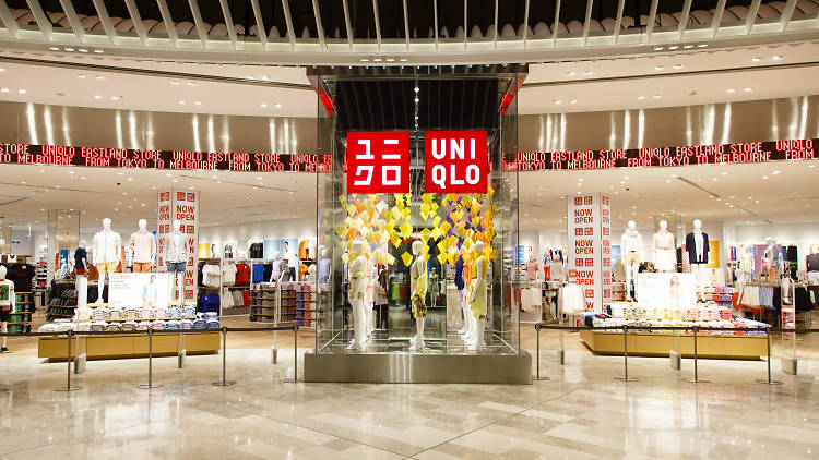 The interior of the UNIQLO outlet at Eastland shopping centre