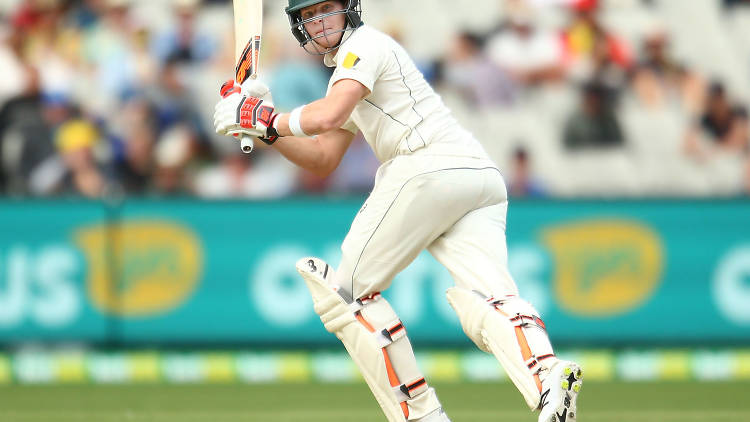 Steven Smith of Australia bats during day one of the Second Test match between Australia and the West Indies at the Melbourne Cricket Ground. Photo by Scott Barbour/Getty Images)