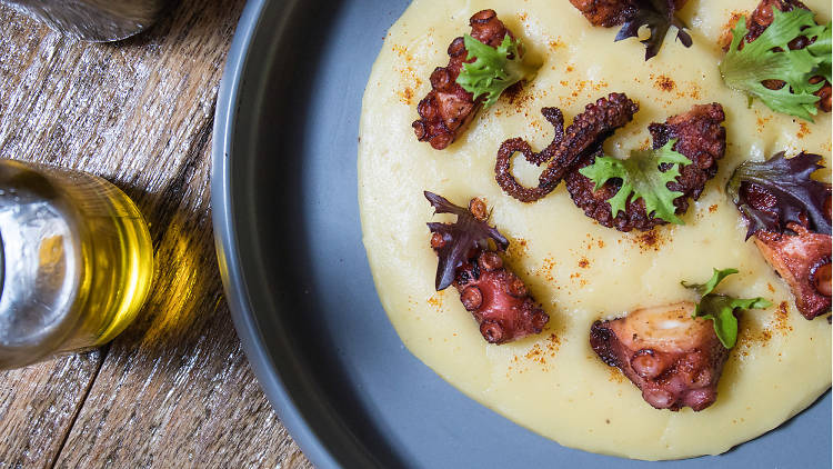 Squid with potato veloute at La Casa Nostra