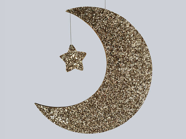 Gold glitter moon wallhanging by Little Cloud Gold glitter moon wallhanging by Little Cloud