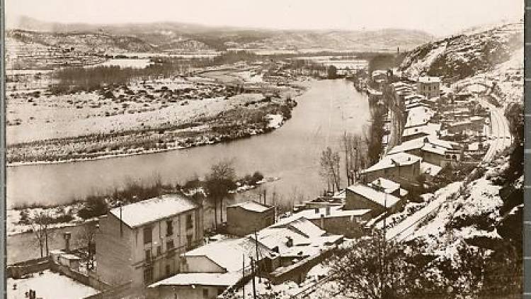 Vista de Pedret i del Ter després de la nevada del 1926