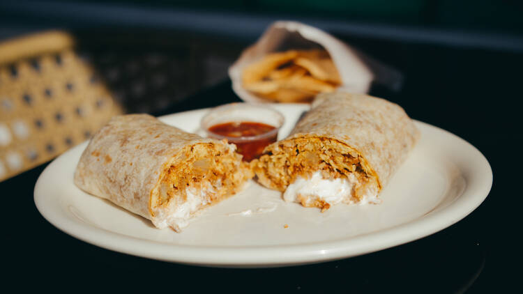 Breakfast burrito at Hermosa Mexican Cuisine