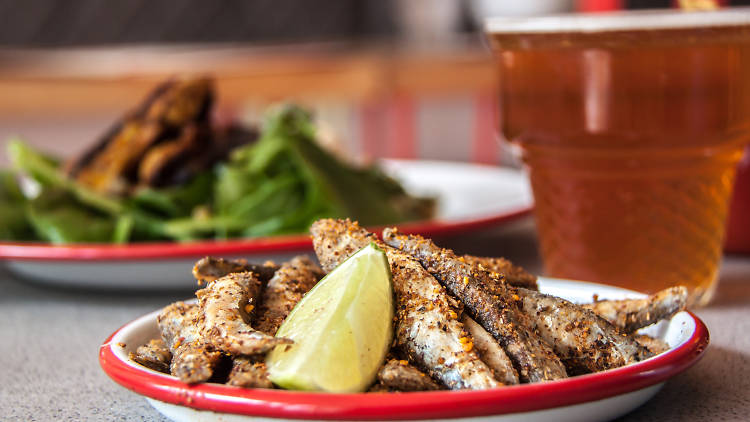 Dukkah whitebait at Bababoom