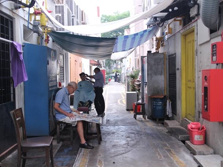 Street Barber Between Telok Ayer and Amoy Streets