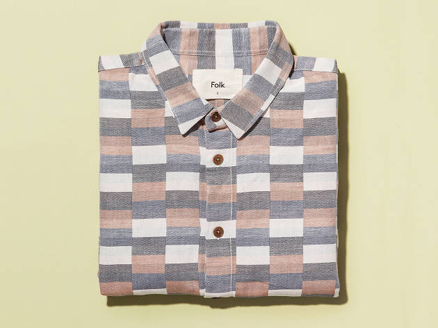 Tau Shirt in Rust Archive Check by Folk Tau Shirt in Rust Archive Check by Folk