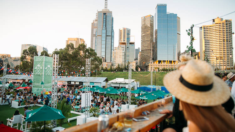 Royal Croquet Club Melbourne skyline