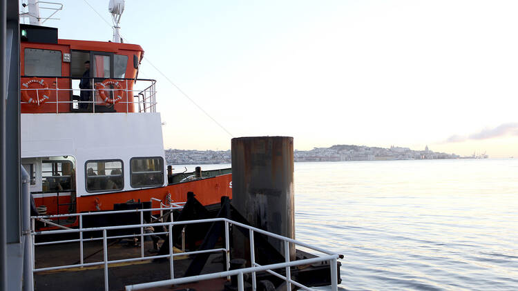 On a ferry