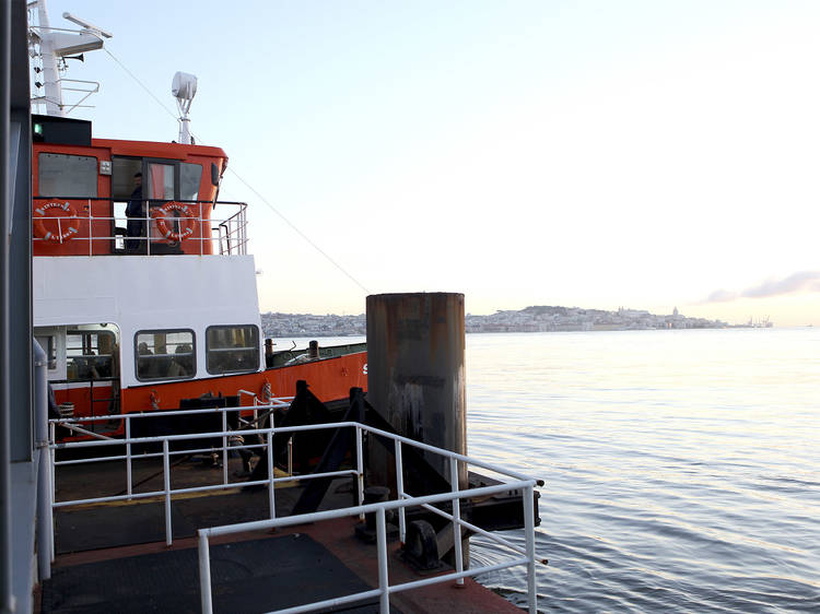 On a ferry