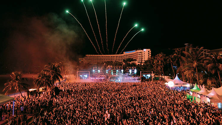 Countdown to midnight with a spectacular fireworks display