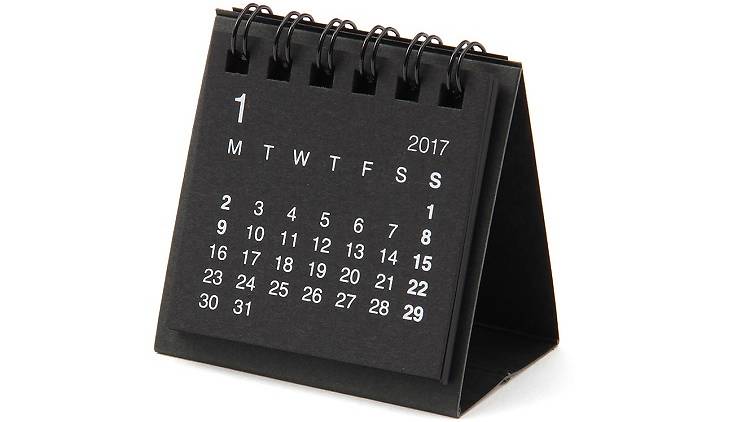 Calendario para fechas importantes