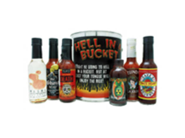 Mo Hotta Hell in a Bucket Hot Sauce Gift Set Mo Hotta Hell in a Bucket Hot Sauce Gift Set