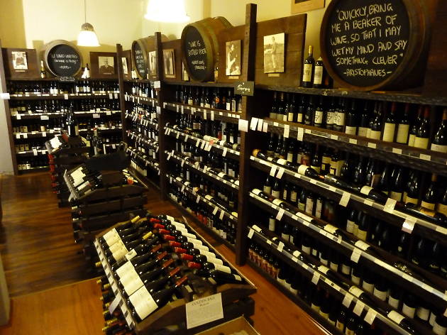 The Oak Barrel A bottleshop lines with wine shelves
