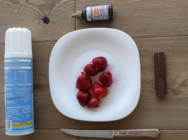 Ingredientes para fresas Santa Claus Ingredientes para fresas Santa Claus