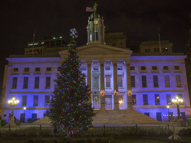 Brooklyn Borough Hall holiday tree Brooklyn Borough Hall holiday tree