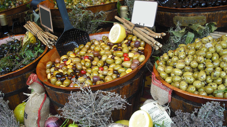 Generic deli olives display