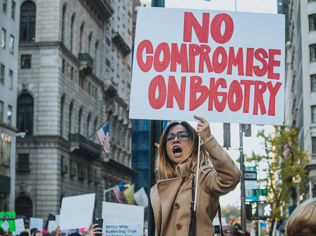 Seven ways to protest Trump's inauguration without leaving New York Anti-Trump rally in Manhattan