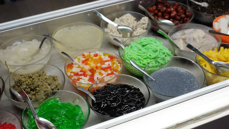 Sweets in bowls at Kaystone Sweets store
