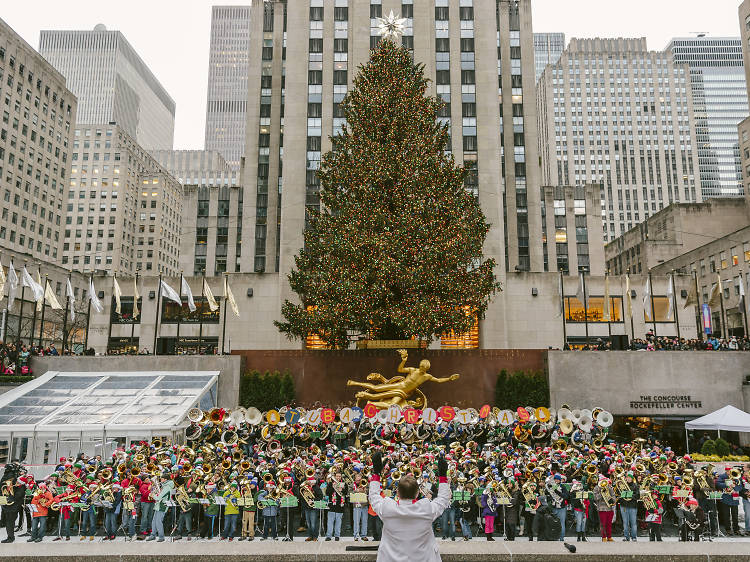 Where to sing Christmas carols in NYC