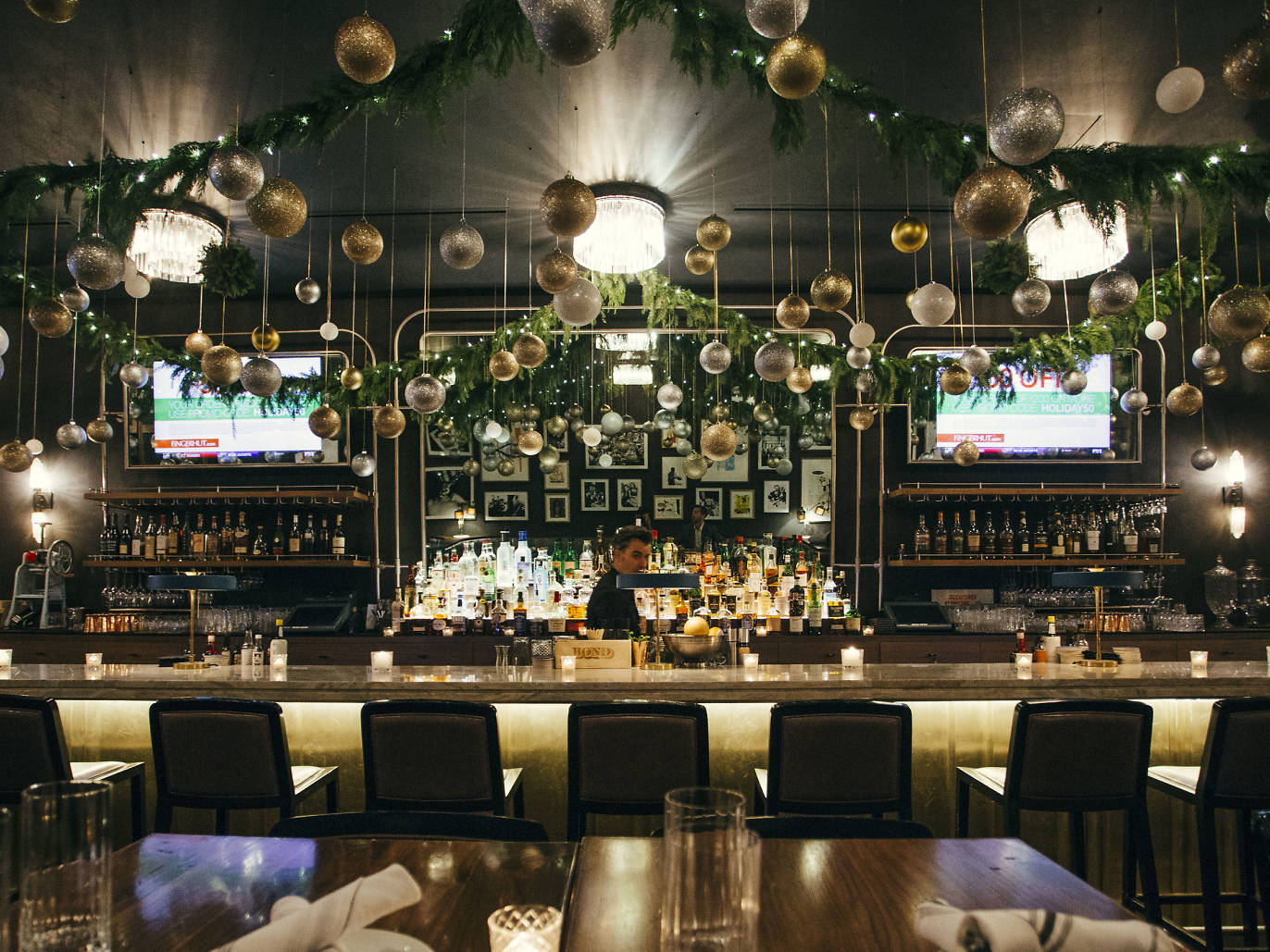 Chicago bars decorated for the holiday season
