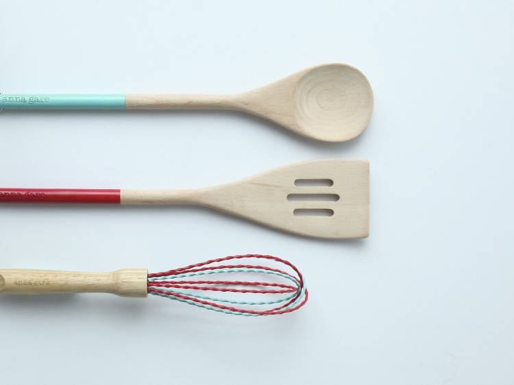 Beechwood kitchen utensils