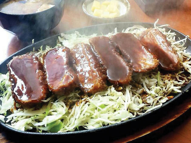 Misokatsu 001 Misokatsu Yabaton ข้าวหน้าหมู อาหารญี่ปุ่น กระทะร้อน