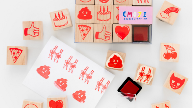 Emoji stamp set from Little Paper Planes, $20