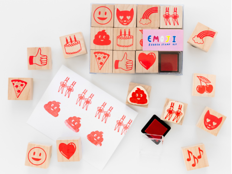 Emoji stamp set from Little Paper Planes, $20