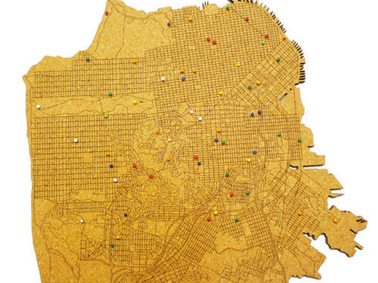 San Francisco cork map from MetropolitanCraft, $140