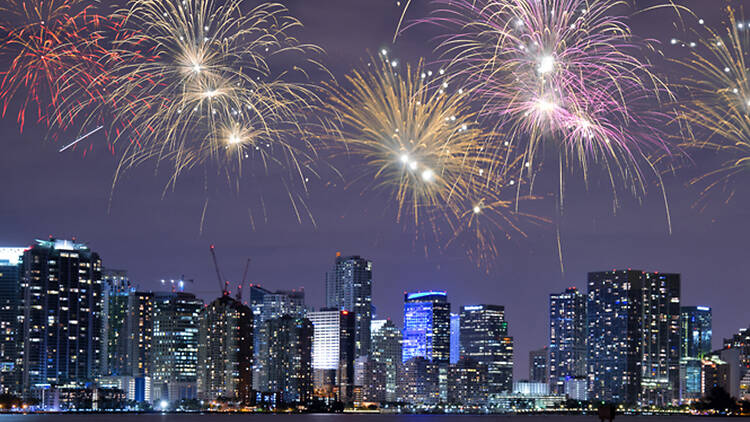 Downtown Miami fireworks