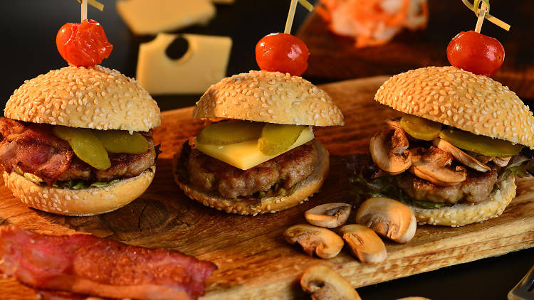 Mini wagyu beef burgers